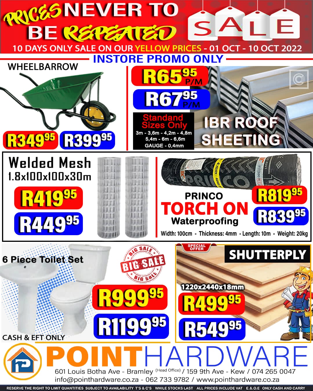 Never to be repeated Point hardware 10 Day deal