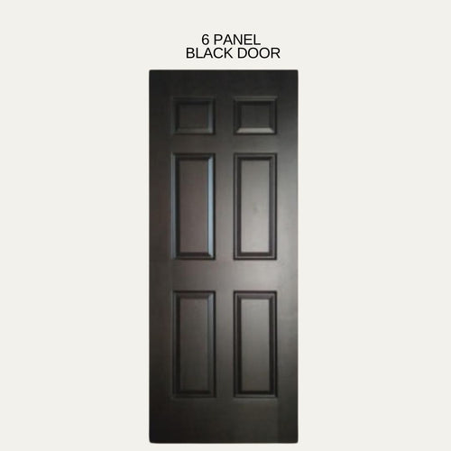 6 Panel Black Door - Point Hardware Johannesburg