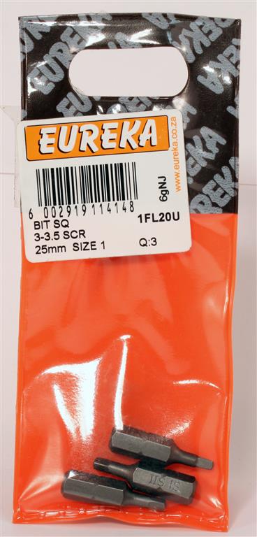 Eureka Bit SQ 3-3.5SCR 25mm Size 1 - Point Hardware Johannesburg