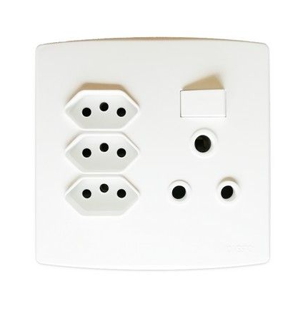 Trinity 3 Pin Socket & 3x3 Pin Plug 4x4 - Point Hardware Johannesburg