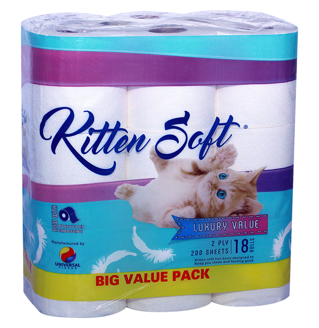 Kitten Soft Luxury 2 Ply Toilet Paper - 18 rolls - Point Hardware Johannesburg