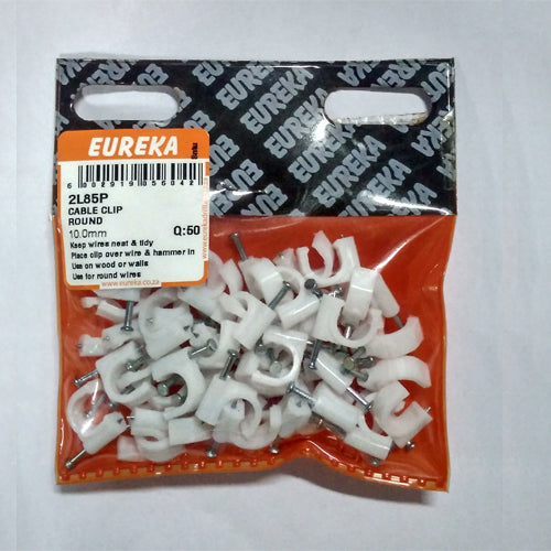 Eureka Cable Clip Round 10.0mm - Point Hardware Johannesburg