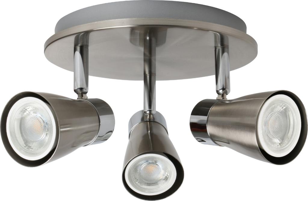 Flash Metro 3 Plate Spotlight - Satin - Point Hardware Johannesburg