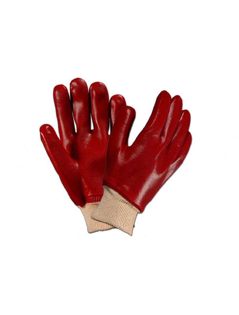 Gloves Knitted Pvc - Red