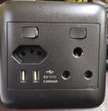 Trinity Socket 1x3 2xUSB 4x4 - Black - Point Hardware Johannesburg